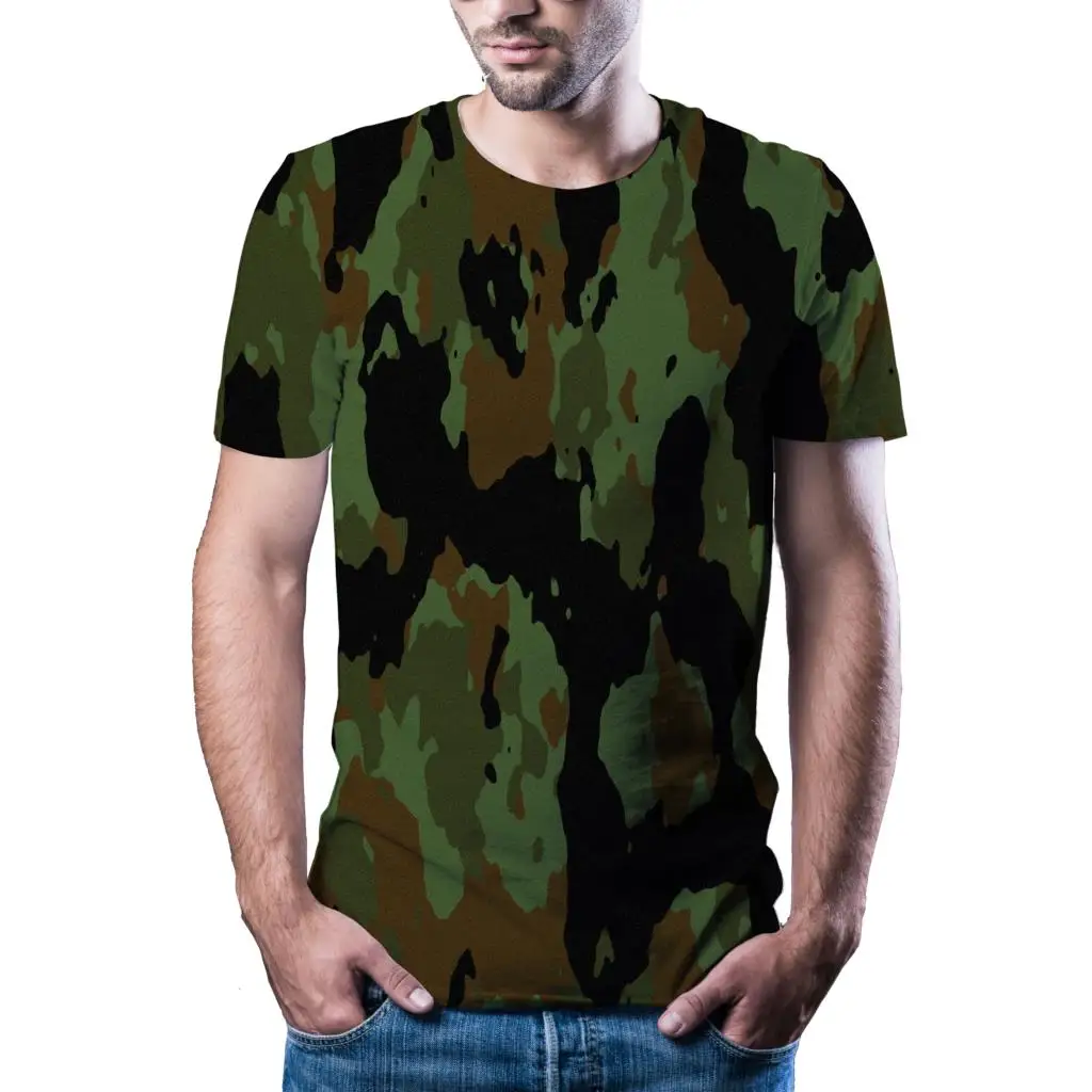 

2020 new 3D t-shirt men's summer quick dry printed T-shir casual camouflage clothing camouflage style top 3Dt