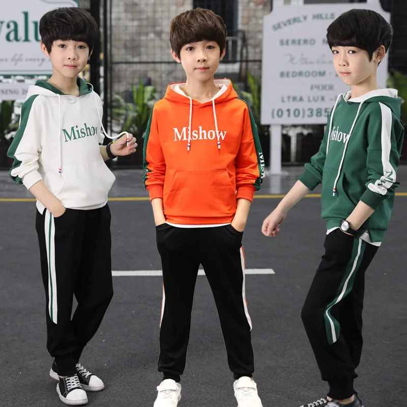 

Vintage Spring Autumn Girls Clothing Suits Sweatshirts +Pants 2pcs/Set Kids Teenager Outwear Sport Beach School High Quality