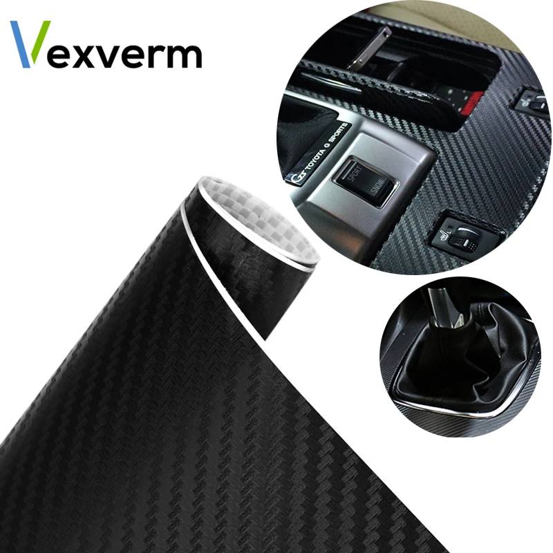

127cmx30cm Car Sticker Decals 3D Carbon Fiber Vinyl Film Waterproof Car Wrap Sticker for Motorcycle Auto Car Styling Automobile