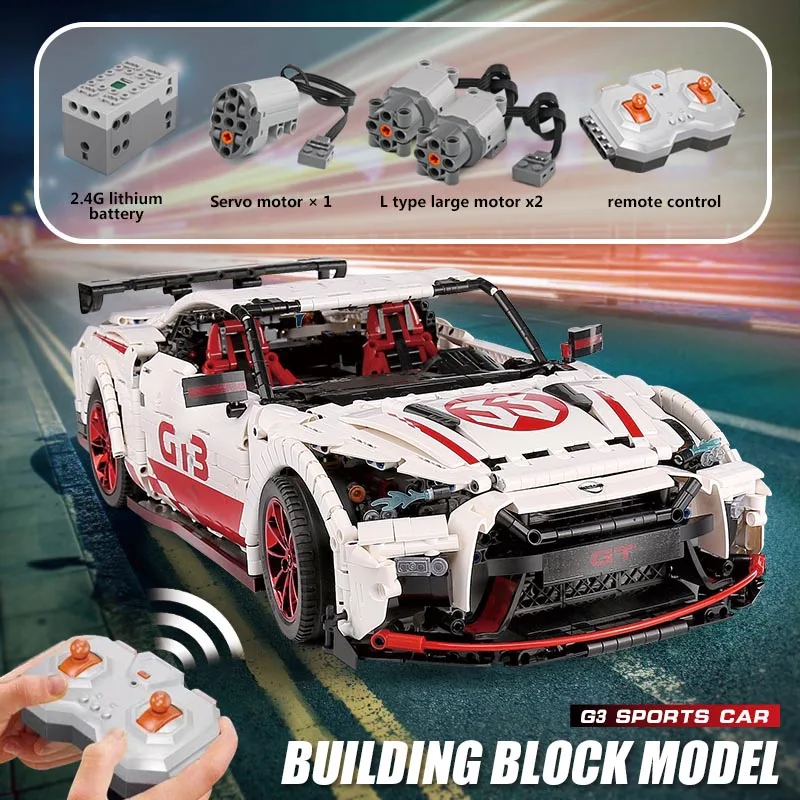 Yeshin 23010 высокотехнологичная Модель гоночного автомобиля MOC GTR с дистанционным
