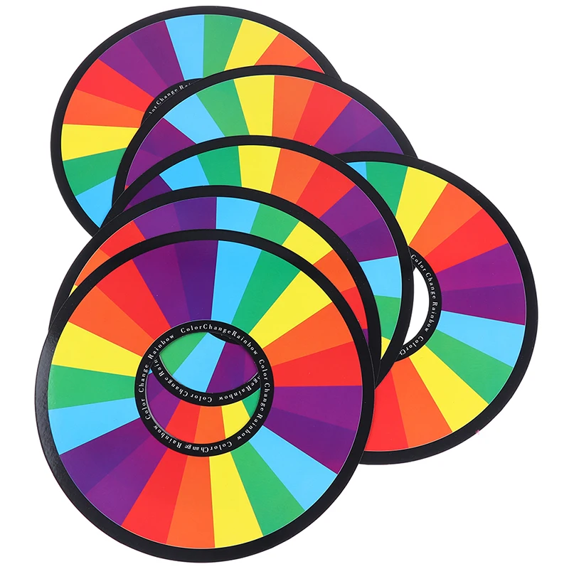 6 шт. Детские радужные кольца волшебные трюки изменяющее цвет волшебное кольцо