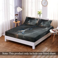 3d dragon pattern high quality bed sheet fitted sheet with elastic band plain bedding bed mattress cover bedsheet