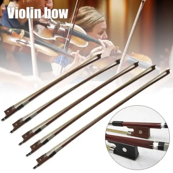 

1pc Well Balanced Violin Bow Brazil Wood Bow for 4/4 3/4 1/2 1/4 1/8 1/10