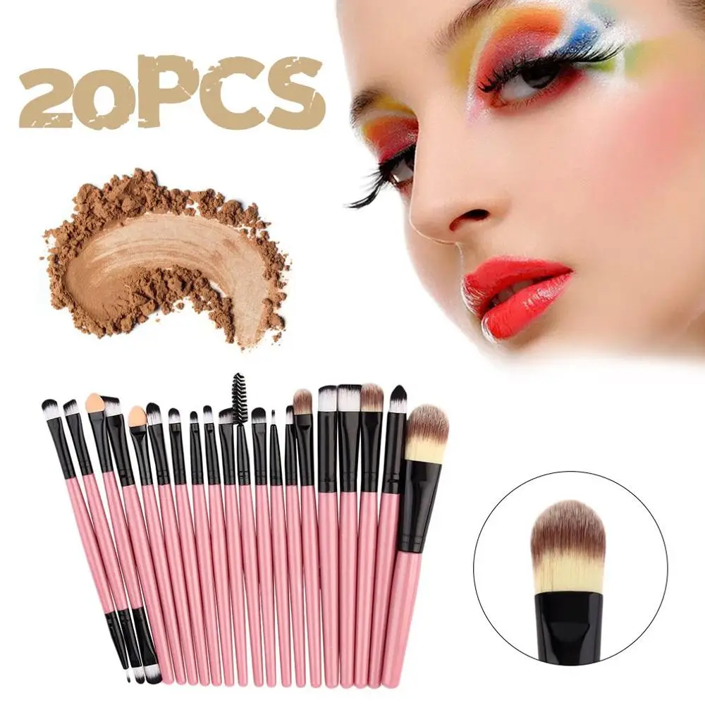 20 шт./компл. набор кистей для макияжа профессиональная косметическая пудра тени