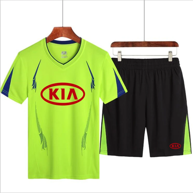 

2021 New KIA Car LOGO Men's Summer Hot Sale Printed T-shirt + Shorts Sports Casual Suit Short Sleeve 2-Piece Set