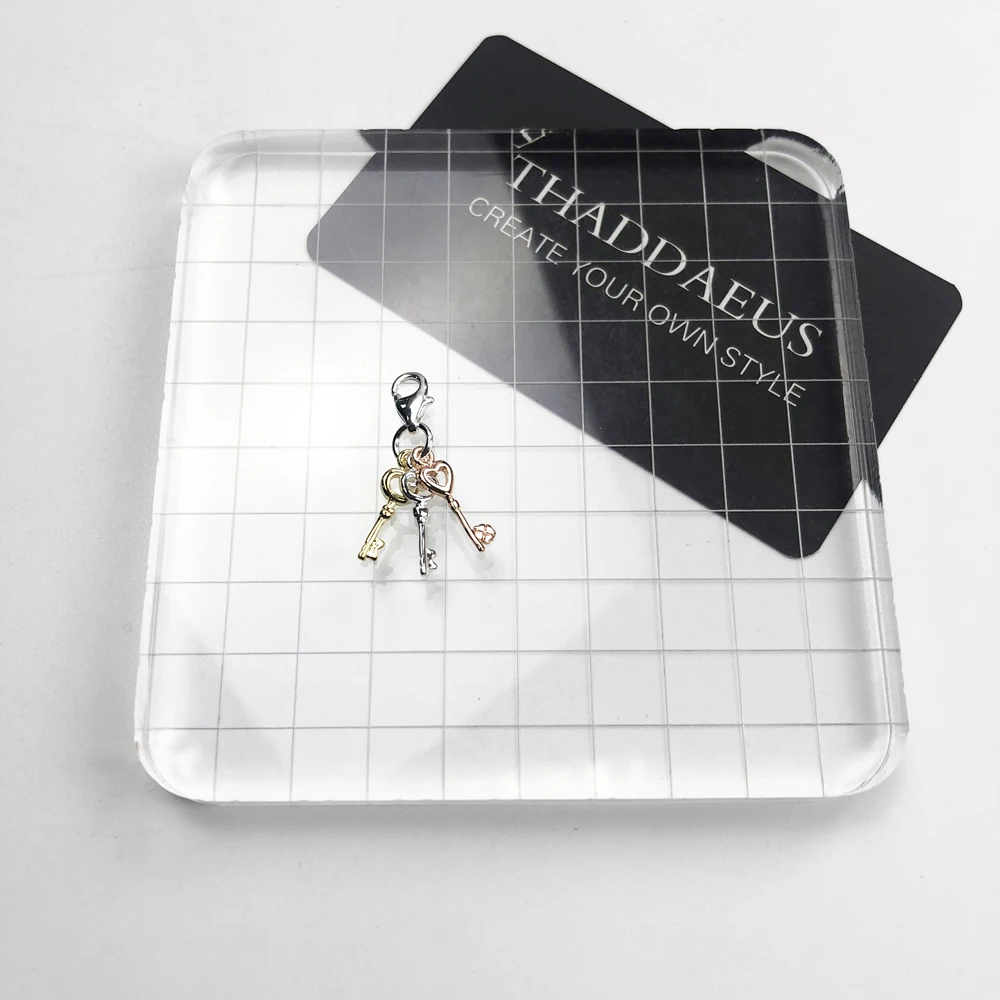 Классические Подвески с трехцветными ключами из чистого серебра 925 пробы подарок