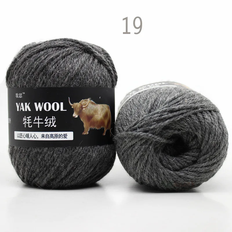 19 4pcs 4 шт. х 100 г ручная пряжа яка шерстяная пряжа вязальная игла 4,5 мм 3 слойная тонкая шерстяная окрашенная - Цвет: 19 4pcs