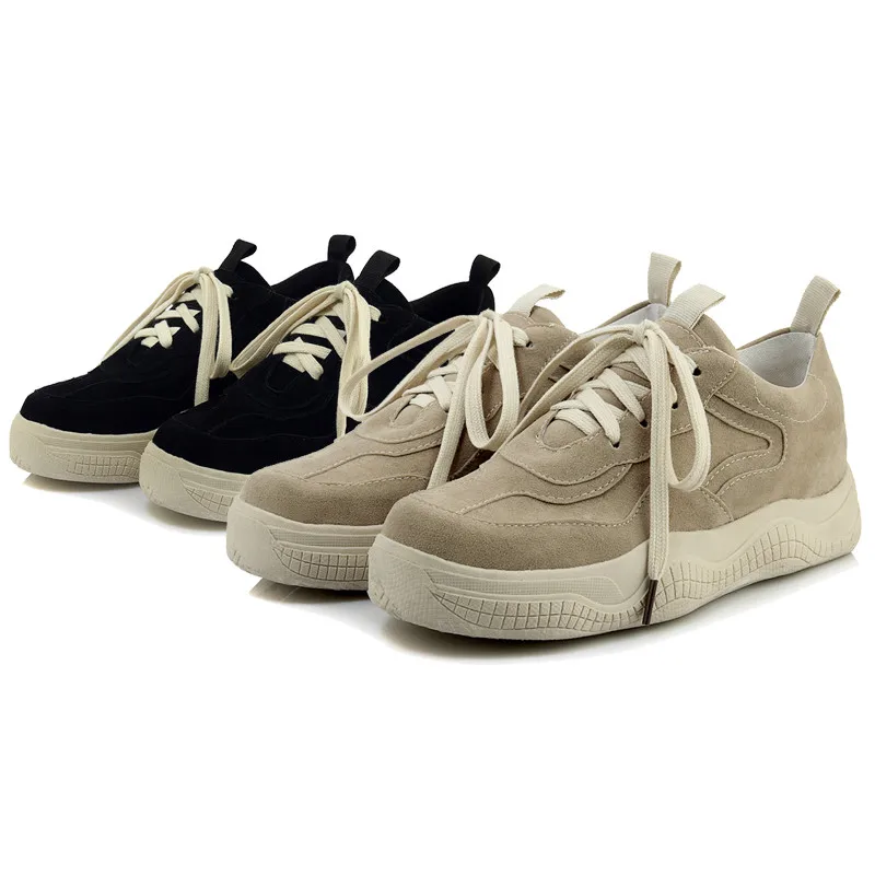 Odetina/Новые модные женские туфли на плоской платформе удобные кроссовки толстой