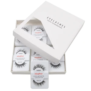 12 пар ресниц WSP ресницы 100% натуральные волосы ручной работы накладные ресницы пачкающие натуральные ресницы макияж ресницы от Visofree