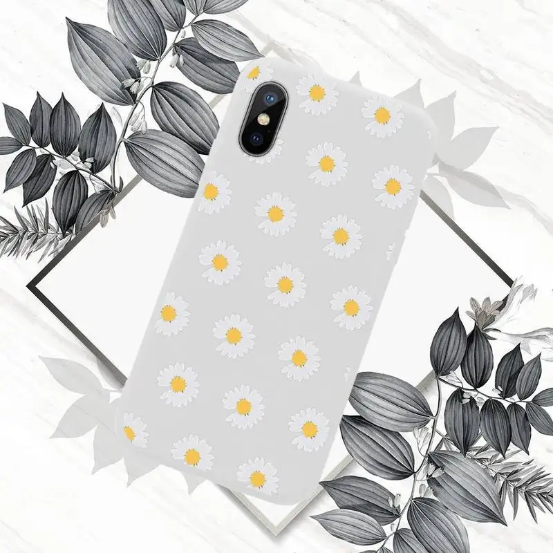 

Sunflower Daisy Phone Case White Candy Color for iPhone 11 12 mini pro XS MAX 8 7 6 6S Plus X SE 2020 XR