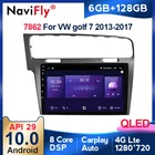 6 + 128G Android 10 для Volkswagen VW Golf 7 2013-2017 Автомагнитола мультимедийный видеоплеер навигатор GPS DSP 4GLTE 1280*720QLED SWC