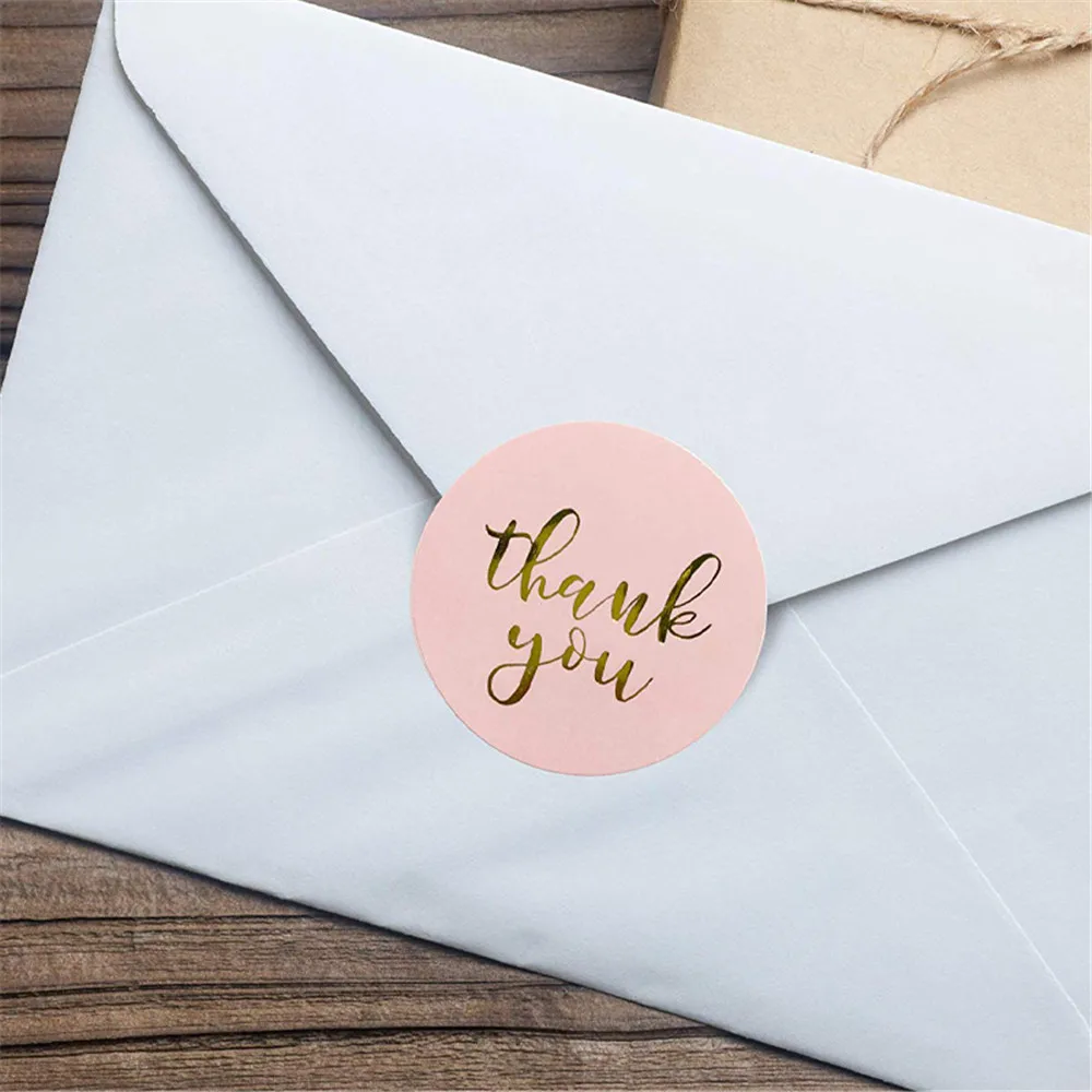 

500pcs/set Gold Foil Thank You Stickers DIY Label Stickers for Gifts Packageing Birthday Wedding Party Supplies Cute Stickers