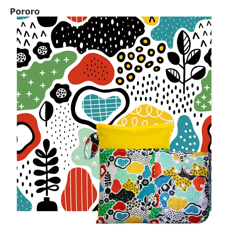 Pororo-cubierta de pa&ntilde;al de tela para beb&eacute;, tejido artesanal, tejido de punto, material de PUL a prueba de agua para mujeres, almohadillas de maternidad, certificado SGS-1