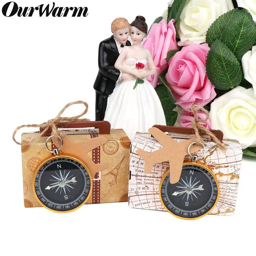 

OurWarm Kraft Paper Candy Gift Box Mini Suitcase Gifts Bags Party Favors For Guests Wedding Baby Shower Birthday Decoratio