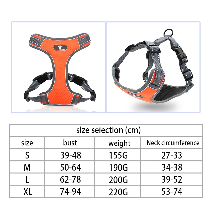 Собачья шлейка-жилетка Регулируемые мягкие с воздухопроницаемой сеткой