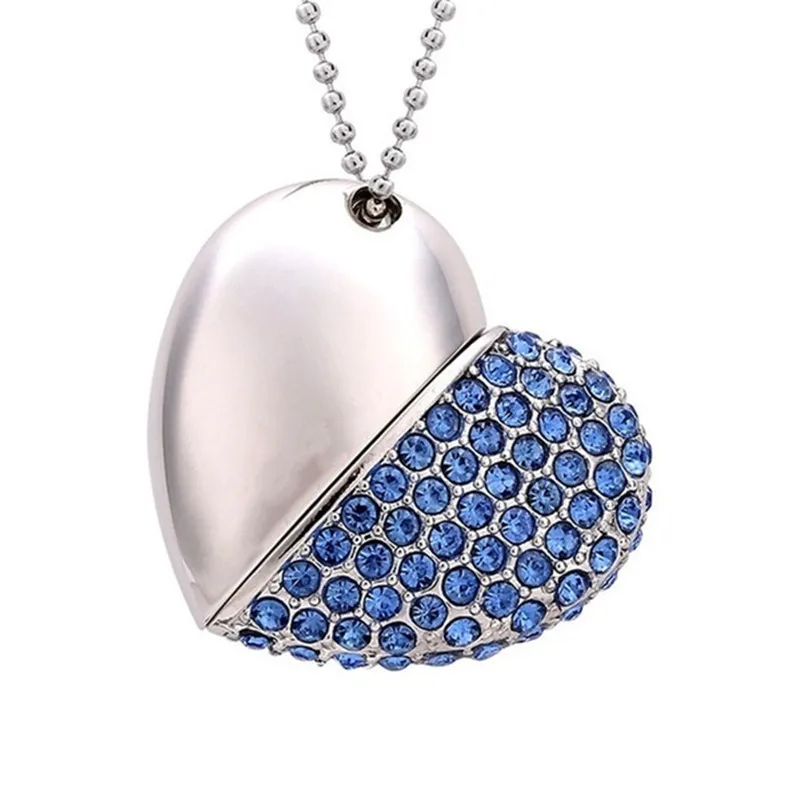 Usb флеш-накопитель 128 ГБ памяти usb 2,0 металлическая кристальная usb-флешка 4 ГБ 8 ГБ 16 ГБ 32 ГБ 64 Гб флеш-накопитель сердце для любви