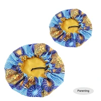 30pcsset Parent child bonnet hat African pattern print fabric Ankara bonnet sleep turban cap Women Hair Treatment Protect Hair