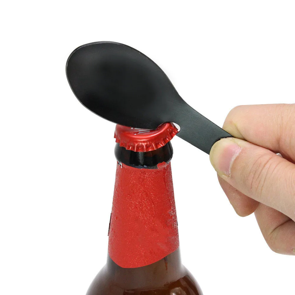 

Multifunctional Camping Cookware Spoon Fork Bottle Opener Portable Tool Lightweight Durable Suitable For Hiking Camping Tourism