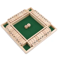 wooden puzzle board wooden board game box classic dice board toy for kids shut the box dice game christmas family party