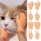 Творческие игрушки для пальцев в виде кота, забавные игрушки для котят, мягкие перчатки из ПВХ, модель для левой и правой руки