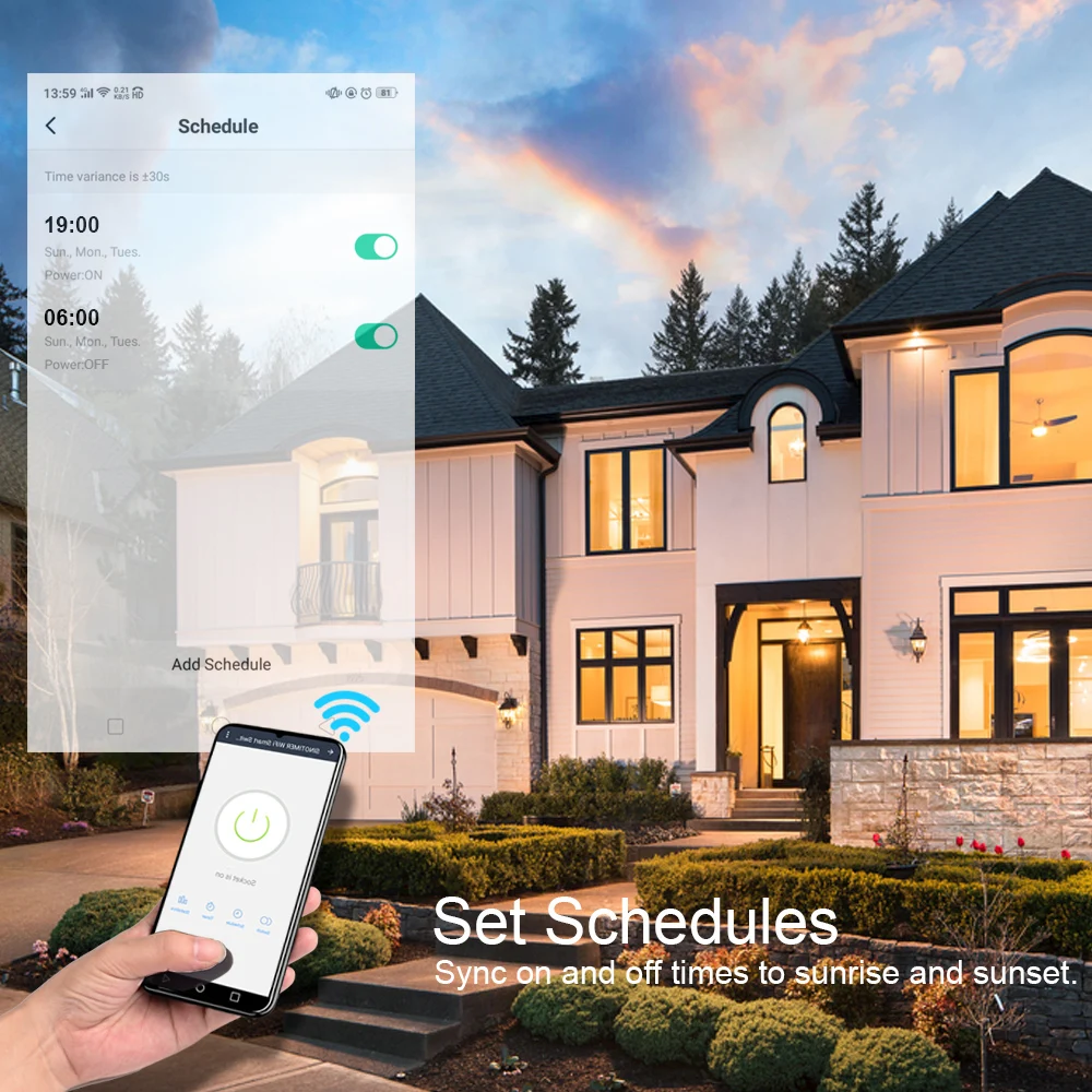 Электрический переключатель с таймером и управлением через мобильное