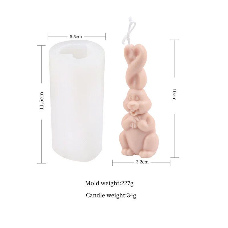 Необычная силиконовая форма в виде кролика с длинными ушками искусственное