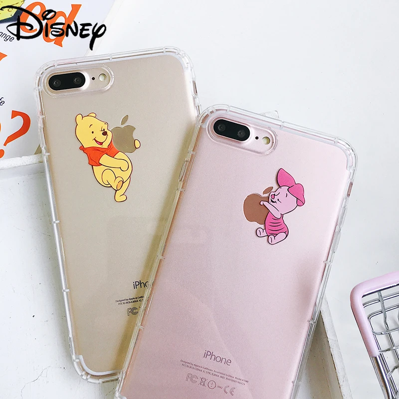 

Disney cute cartoon Pooh Piglet phone case for iPhone11/11pro/11promax/7/8p/xs/xsmax/se/xr/12promax/12mini couple phone cover