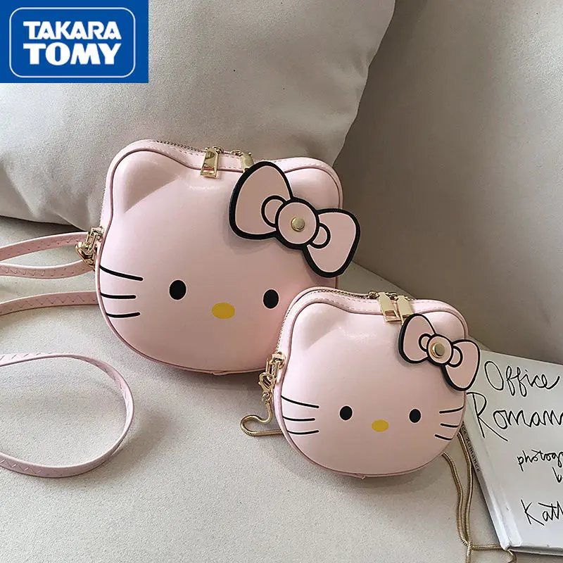 

Сумка на плечо TAKARA TOMY Hello Kitty, простая Водонепроницаемая Детская сумка-мессенджер из ПУ кожи, маленькая круглая сумка
