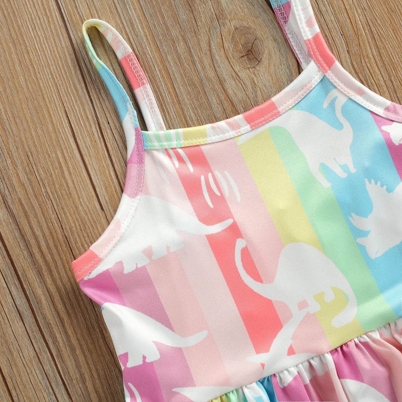 4 цвета Для детей на лето комбинезоны с разноцветным рисунком Платье бретельках