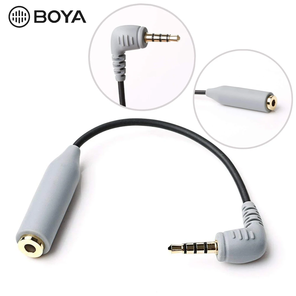 BOYA BY-CIP2 3,5 мм TRRS до TRS Кабель-адаптер для iPhone iPad iPod смартфон BY-WM5 BY-WM6 BY-WM8 аксессуары для микрофона