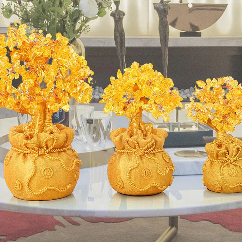 

Citrine Money Tree for Crystal Style Feng Shui Wealth Luck Bring Wealth Luck Home Decor Birthday Opening Gift Decoration Statue
