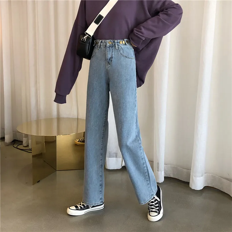 

Jeans Women High Waist Full Length Elegant All-match Korean Style Harajuku Streetwear Daily Ladies Simple Womens Trousers Chic