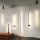 Настенная лампа в скандинавском стиле, золотистаячерная светодиодная настенная панель для ванной комнаты, длиной 0,6-1,4 м, настенная лампа для зеркала, внутреннее освещение