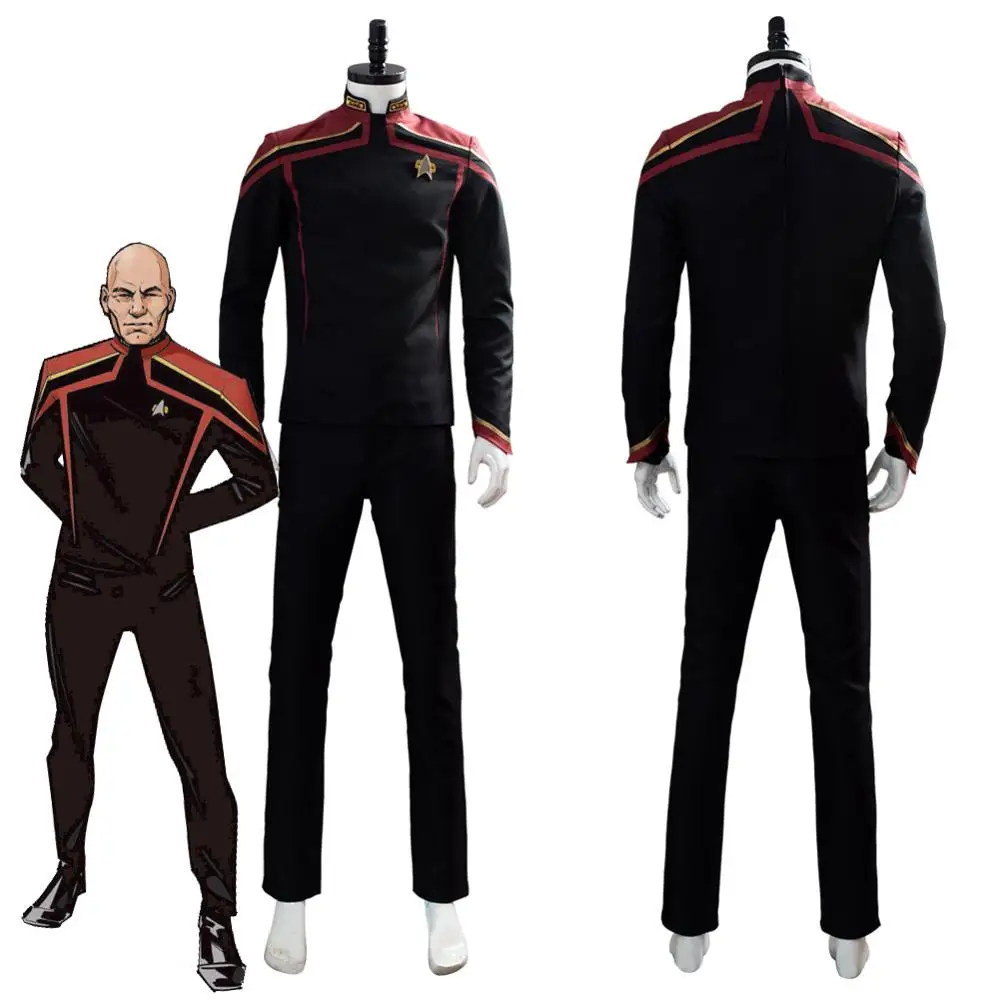 Star Cosplay Trek Jean-Luc Picard Costume Cosplay Unfirt Outfit costumi di carnevale di Halloween