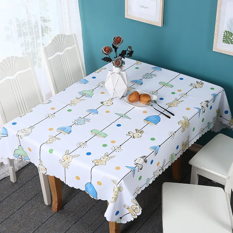 Водостойкая ПВХ скатерть с мультяшным принтом для стола водостойкая кухонная