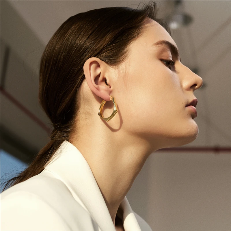 Женские серьги подвески из латуни и 18 каратного золота вечерние сережки в