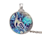 Винтажные музыкальные украшения музыкальная нота Кабошон стеклянный кулон цепочка ожерелье унисекс ювелирные аксессуары модные подарки на день рождения