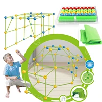 kids construction fort building castles tunnels tents kit diy 3d play house building toys for kids birthday gift building block