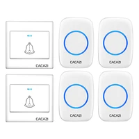 cacazi wireless doorbell waterproof 300m remote us eu uk plug smart led light home door ring bell electronic bell 60 chime 220v