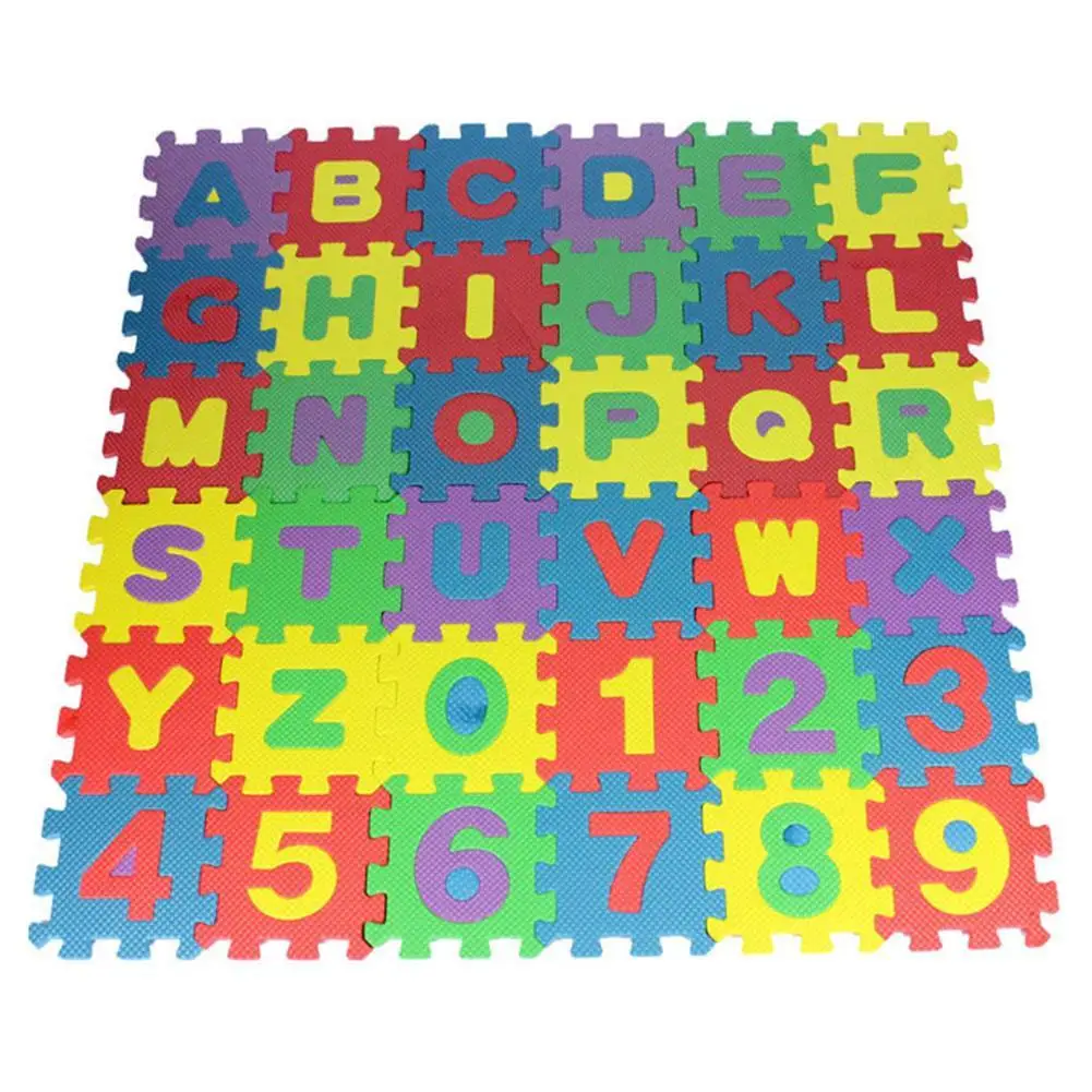 

36pcs/Set Letters Numerals Puzzle Pad Kids Rug Soft Floor Play Mat Toys Eva Foam Puzzle Souptoys Alphanumeric Puzzle Pad