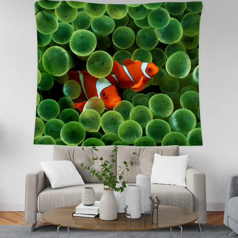 

New animal cartoon fish 3D Tapestry Abstract Art Wall Hanging Tapestry Dormitory Family Bedroom Living Room Decor Craft 007