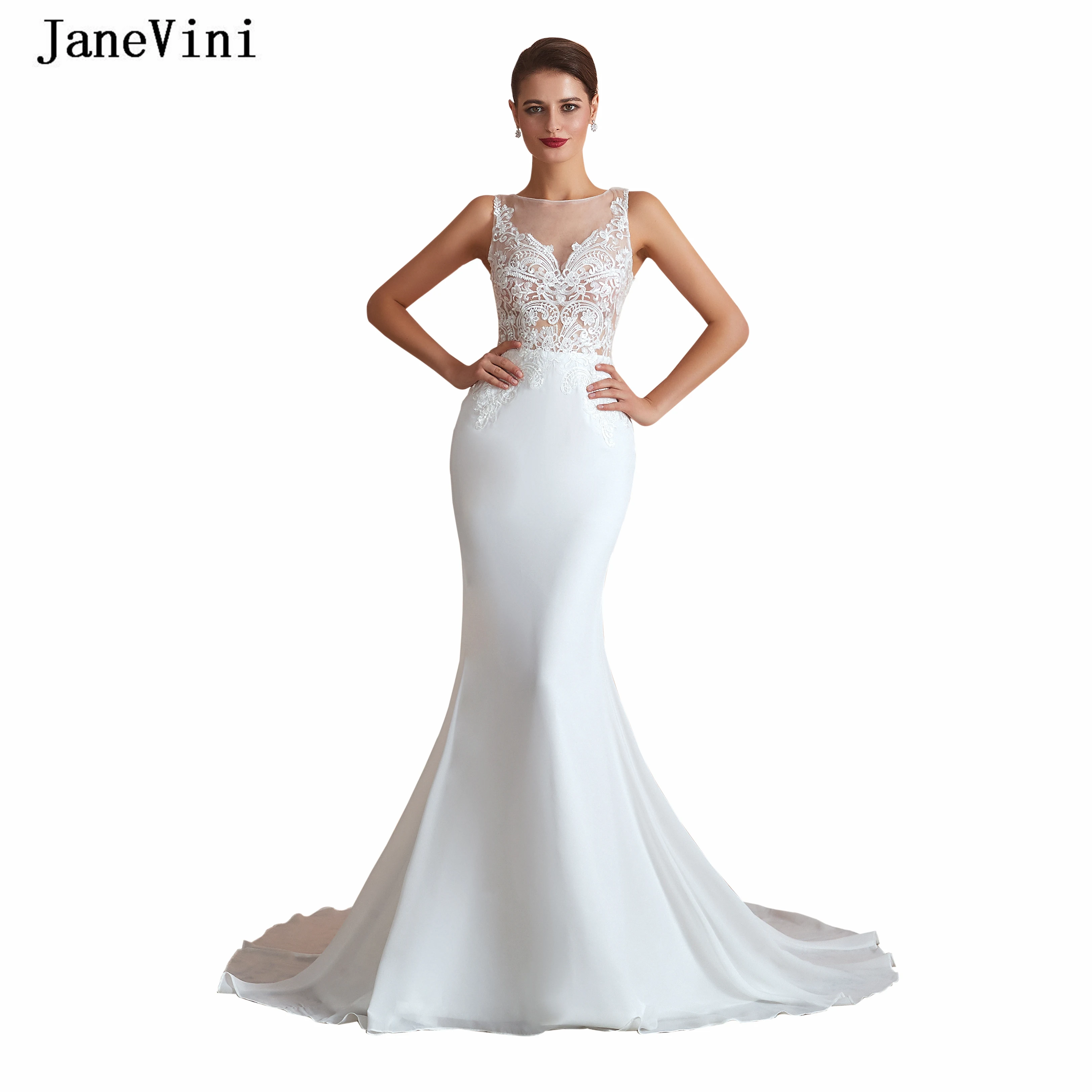 Очаровательное пляжное белое свадебное платье с юбкой годе jaevini кружевные