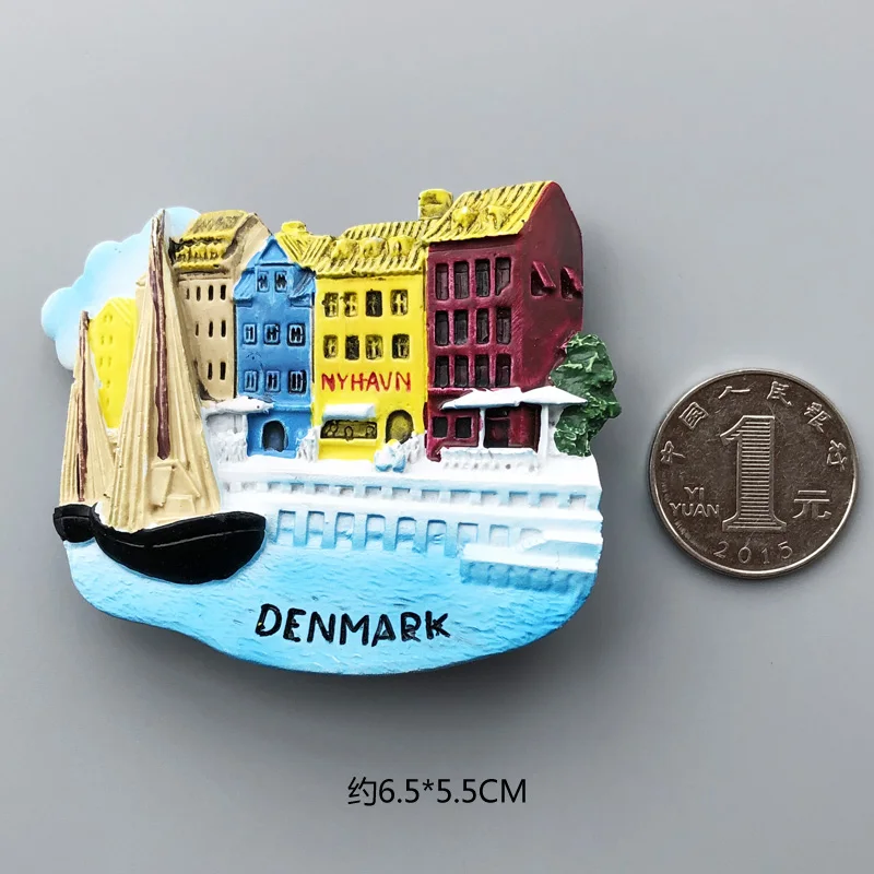 Denmark Магниты страны на холодильник Франция Флорида Фламинго исландский винтажный магнит на холодильник наклейка мир путешествия сувенир магнитный - Цвет: Denmark