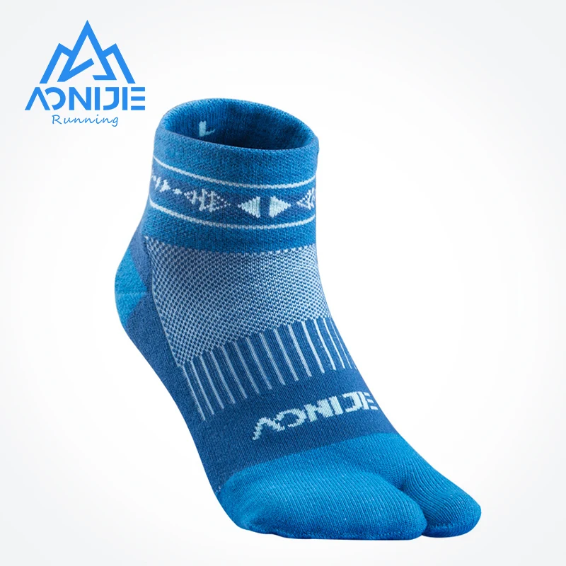 AONIJIE 2 Pairs/Set E4805 Outdoor Sports Running Athletic Performance Tab Training Cushion Compression Two Toe Socks Walking