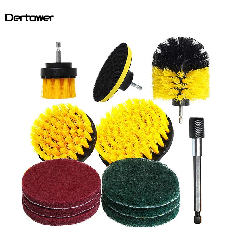 

12Pcs Electric Drill Brush Scrub Pads Grout Power Drills Scrubber Cleaning Brush Tub Cleaner Tools Kit Bathroom Toilet Cleaning
