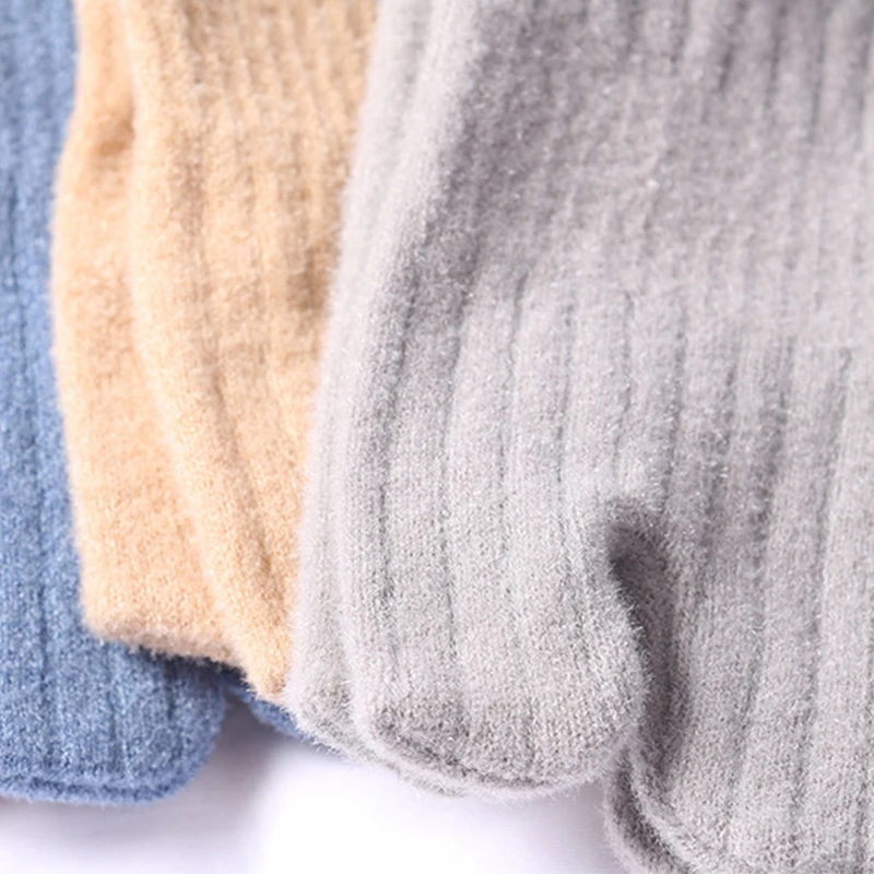 Японские носки с двумя пальцами теплые зимние женские средней длины разрезом