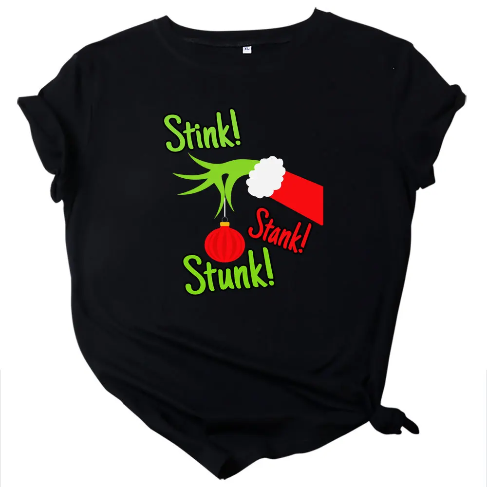 

Amazon EBay Currently Available Wholesale Foreign Trade Europe and America Christmas Stink Stank Stunk Short Sleeve T-shirt Fema