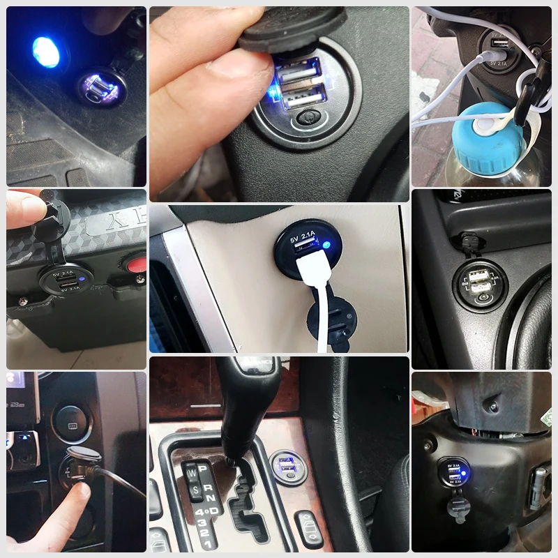 Автомобильный Usb-адаптер со светодиодсветильник кой, водонепроницаемый кабель для быстрой зарядки с кнопкой включениявыключения (art.: 3a35c4e8d13) - 3a35c4e8d13