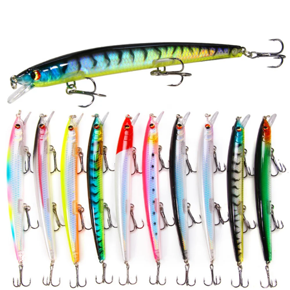 

1pcs Floating Laser Minnow Fishing Lure 13.5cm 15.4g Hard Trout Artficial Bait Noise Balls Inside 3D Eyes Fly Fishing Tackle