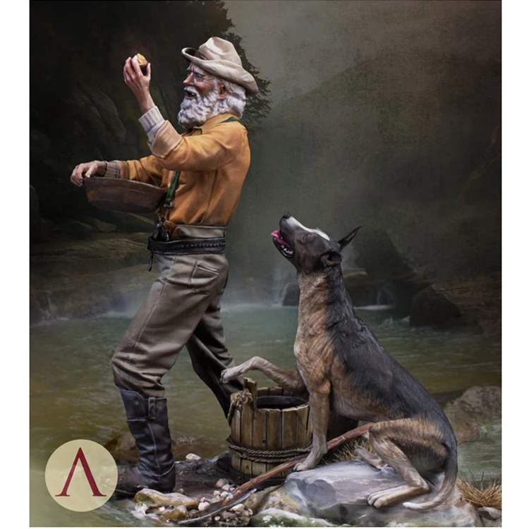 1/24 GOLD RUSH Калифорния 1849 включая основание фигурка модели из смолы GK несобранный и